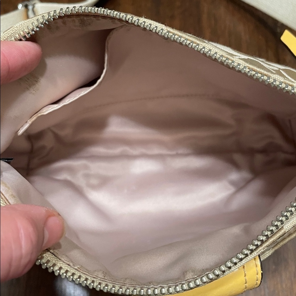 Coach Crossbody Bag in Tan with Yellow Accents - Picture 10 of 12
